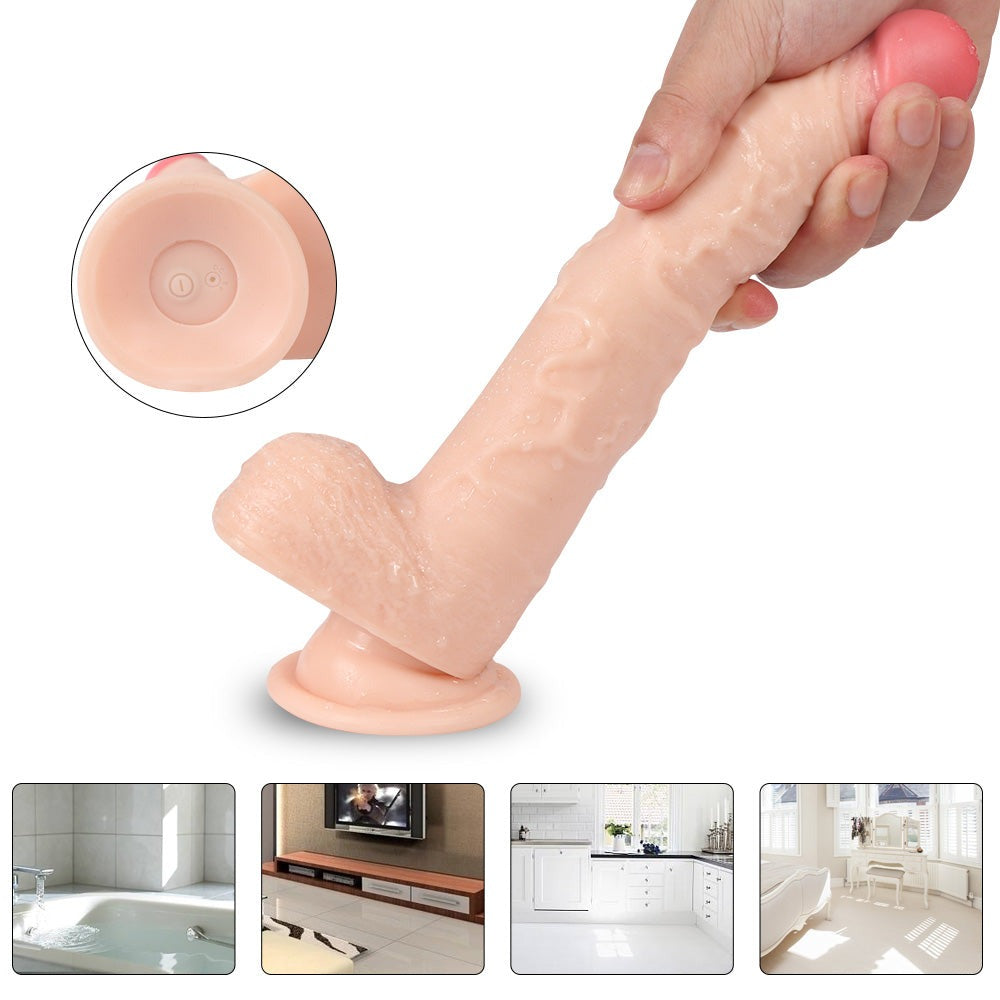 9.05" Vibrating And Spinning Dildo With Strong Suction Cup