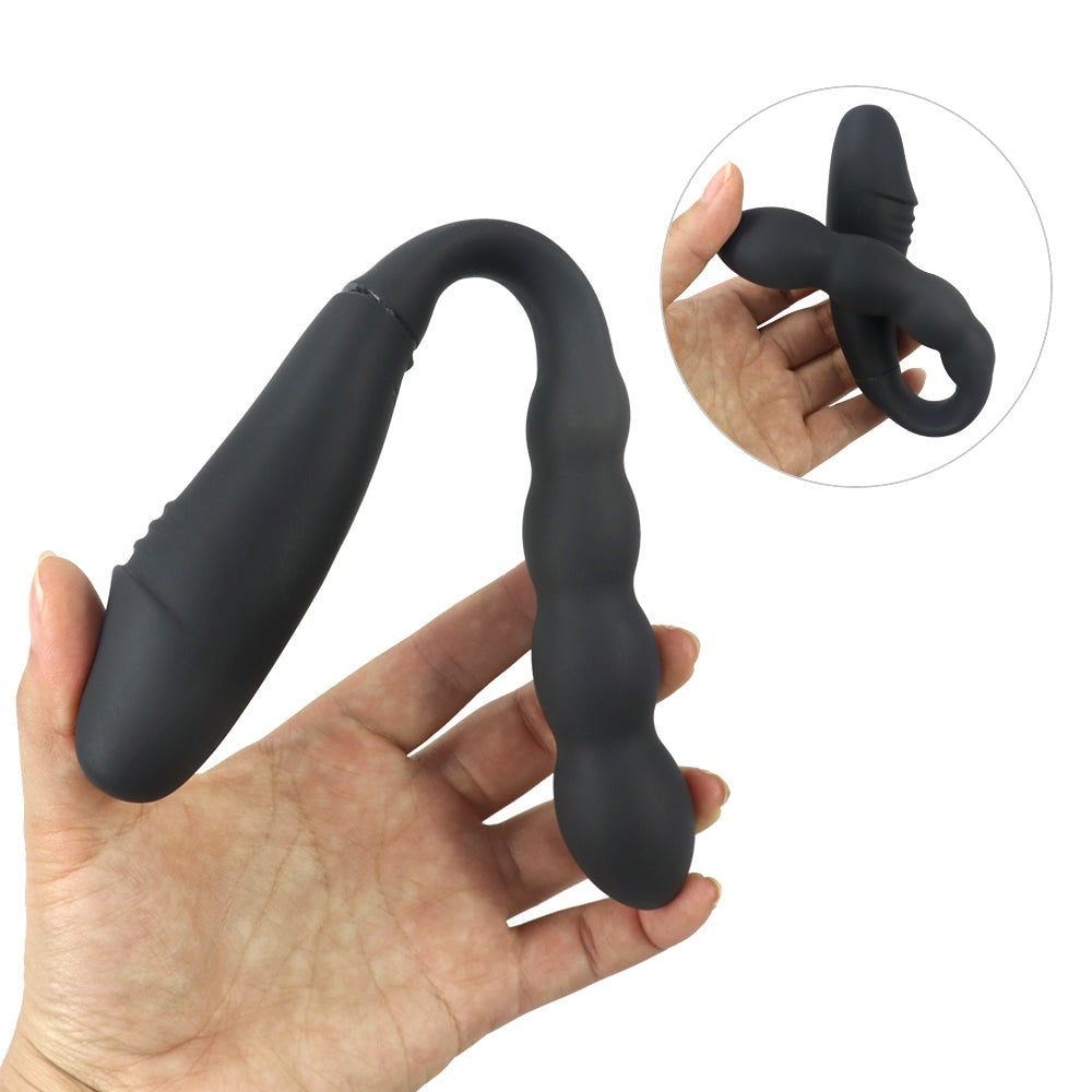Prostate massager soft silicone can be twisted and bent at will 