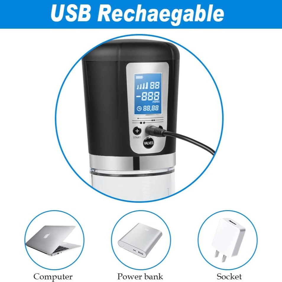 Rechargeable Automatic LCD Penis Pump USB Charging
