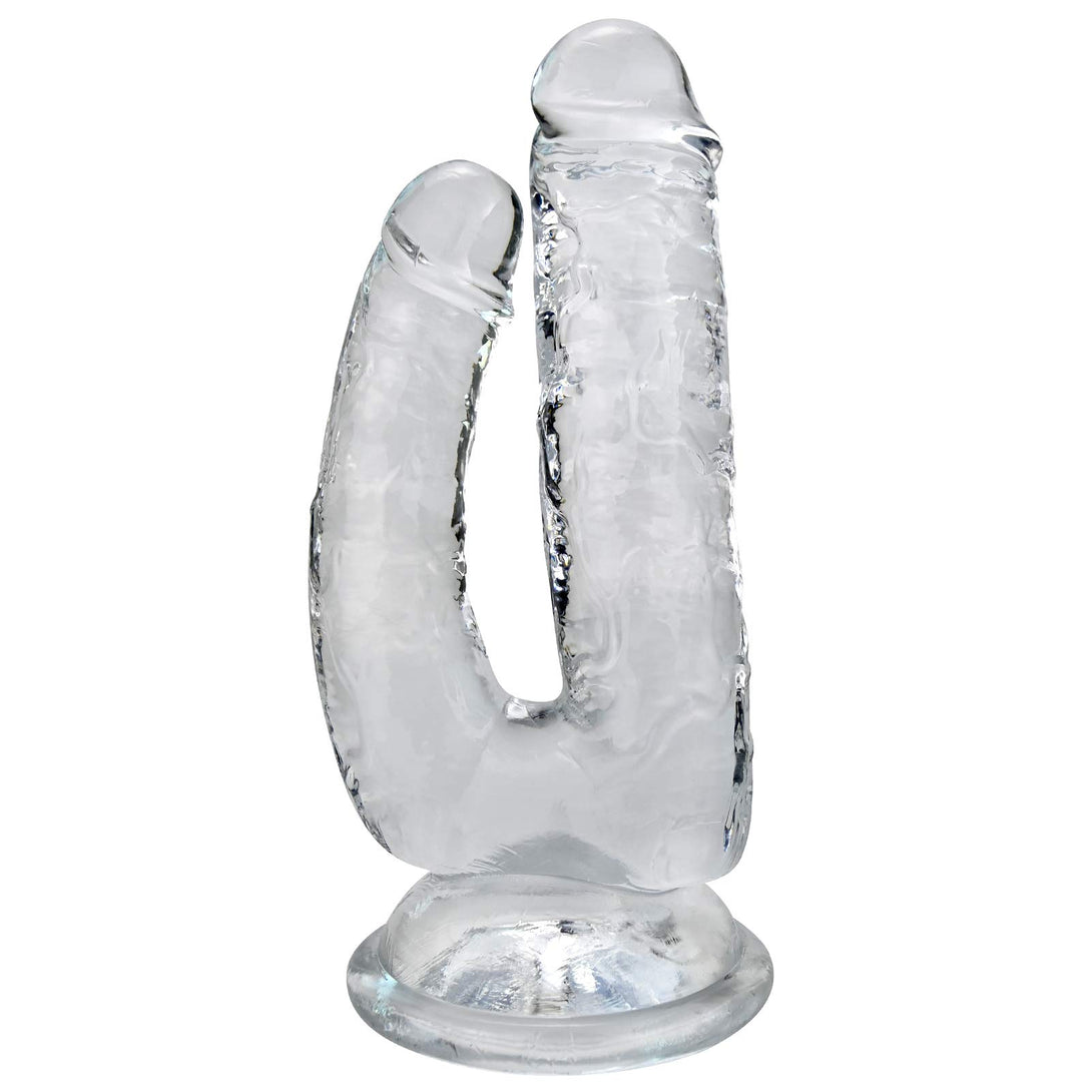 8.12" Double-Shafted Clear Dildo with Sucker