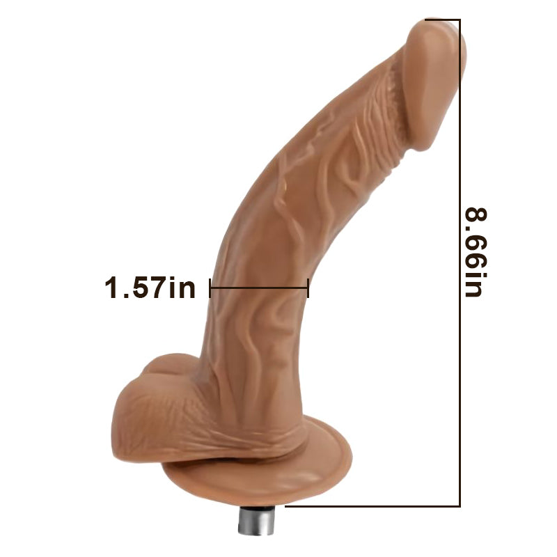 8.66" Brown Curved Dildo Size 
