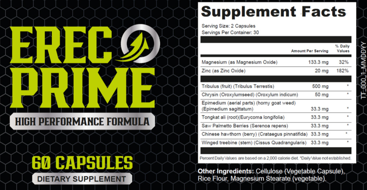 ErecPrime supplement facts